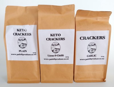 keto crackers - large - garlic